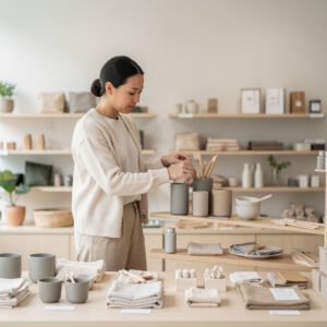 Pessoa avaliando produtos antes da compra para praticar consumo consciente.